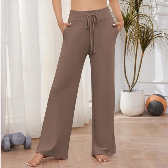 locube Other - Locube Brownish Tan Drawstring High Waist Lounge Pants Size Small NWT